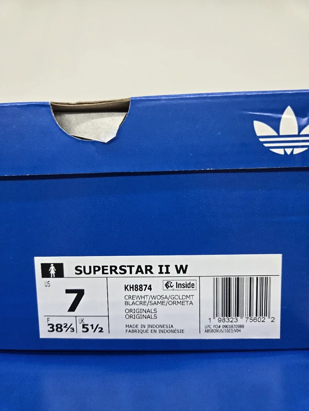 adidas Women's Superstar II KH8874 Cream White Snakeskin Sage Shoes Size 7